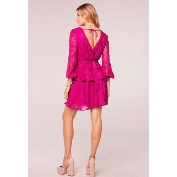 BOG BAND OF THE FREE - NWT “Kiss Me” Peplum Tiered Mini Dress in Fuchsia - Picture 15 of 16